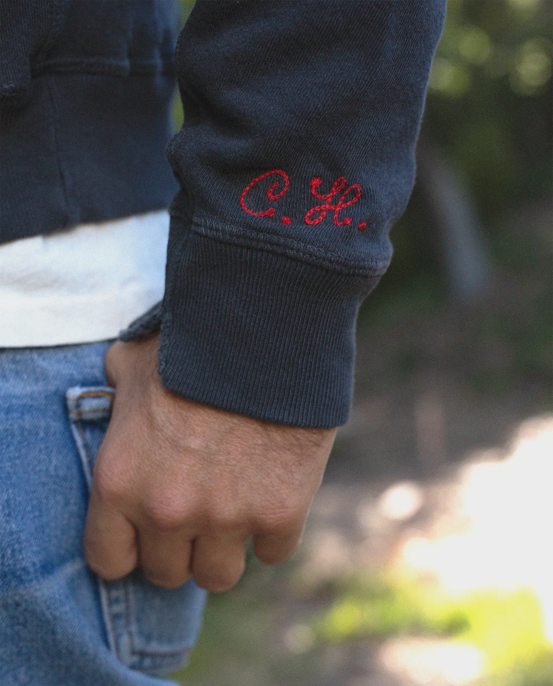 The Men's College Sweatshirt. -- WASHED NAVY