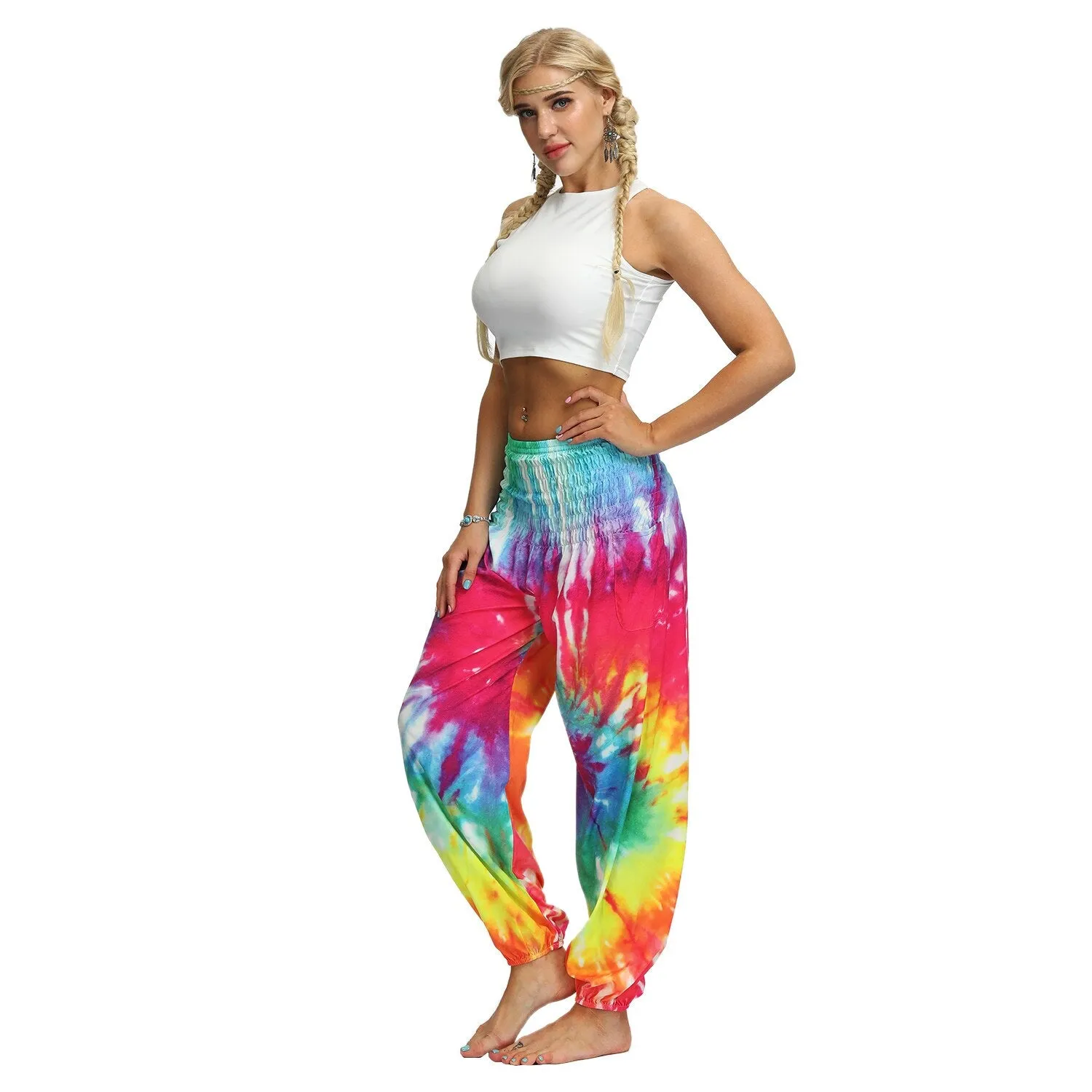 Tie Dye Multi Coloured Harem Pants