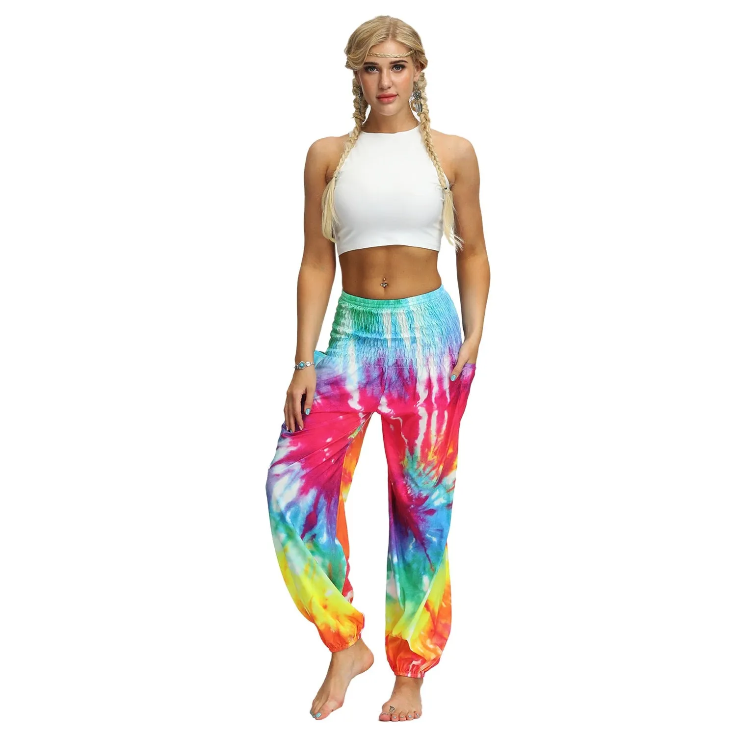 Tie Dye Multi Coloured Harem Pants