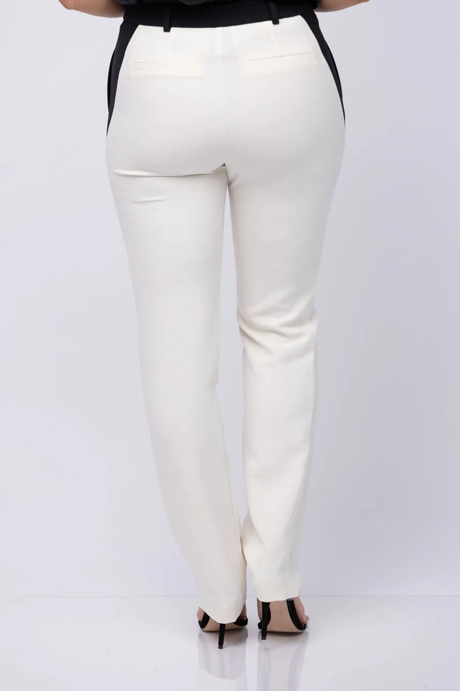 Toccin Reagan Side Slice Trouser in Jet Cream