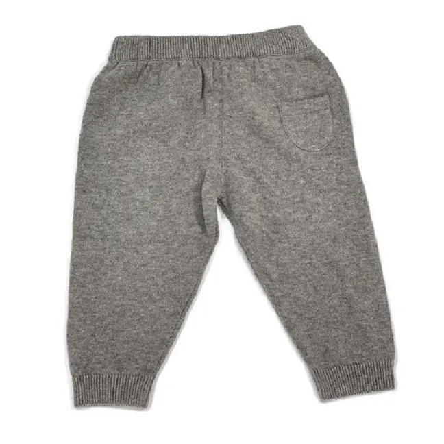 Viverano Organic Cotton Sweater Knit Baby Pants - Grey