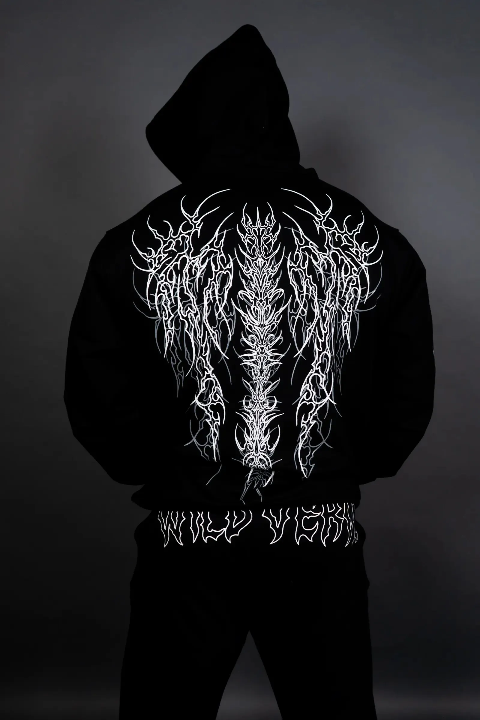 WINGED VERVE IMPACT HOODIE (BLACK GREY)