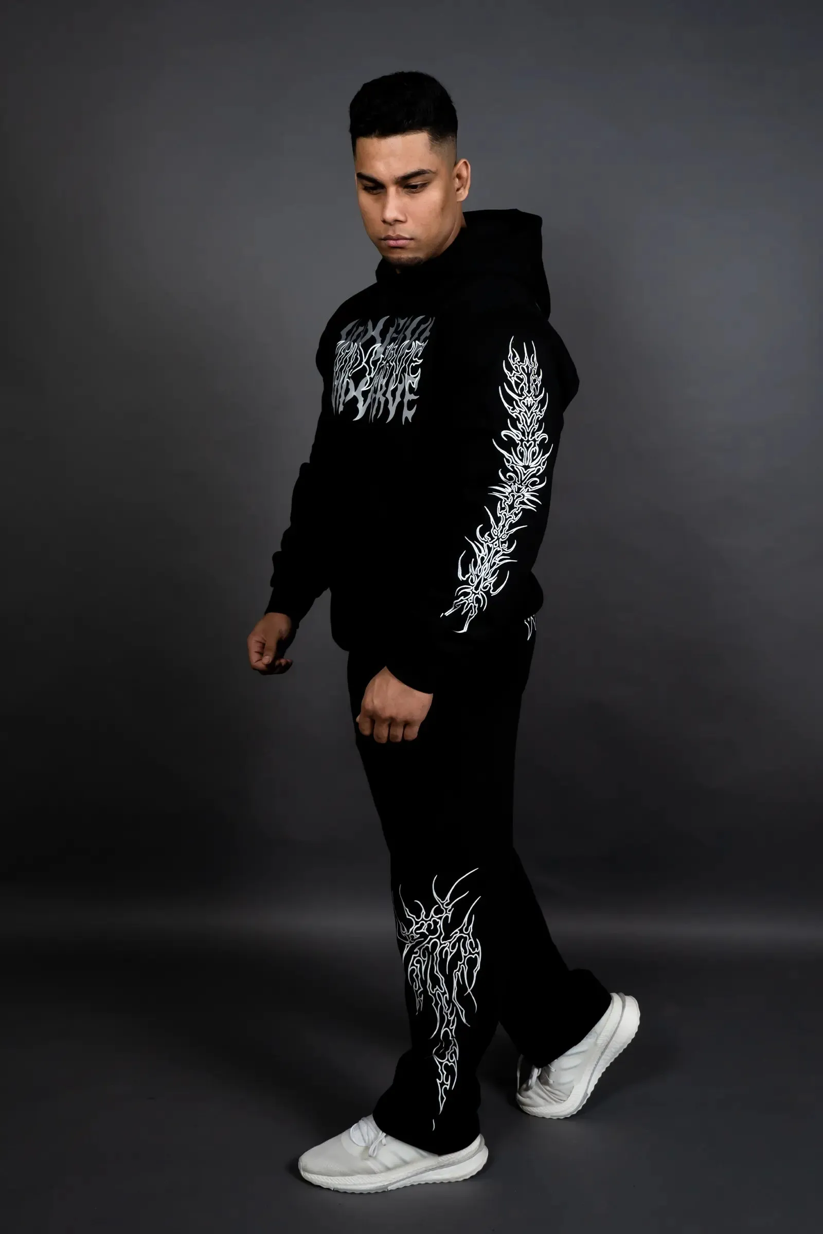 WINGED VERVE IMPACT HOODIE (BLACK GREY)