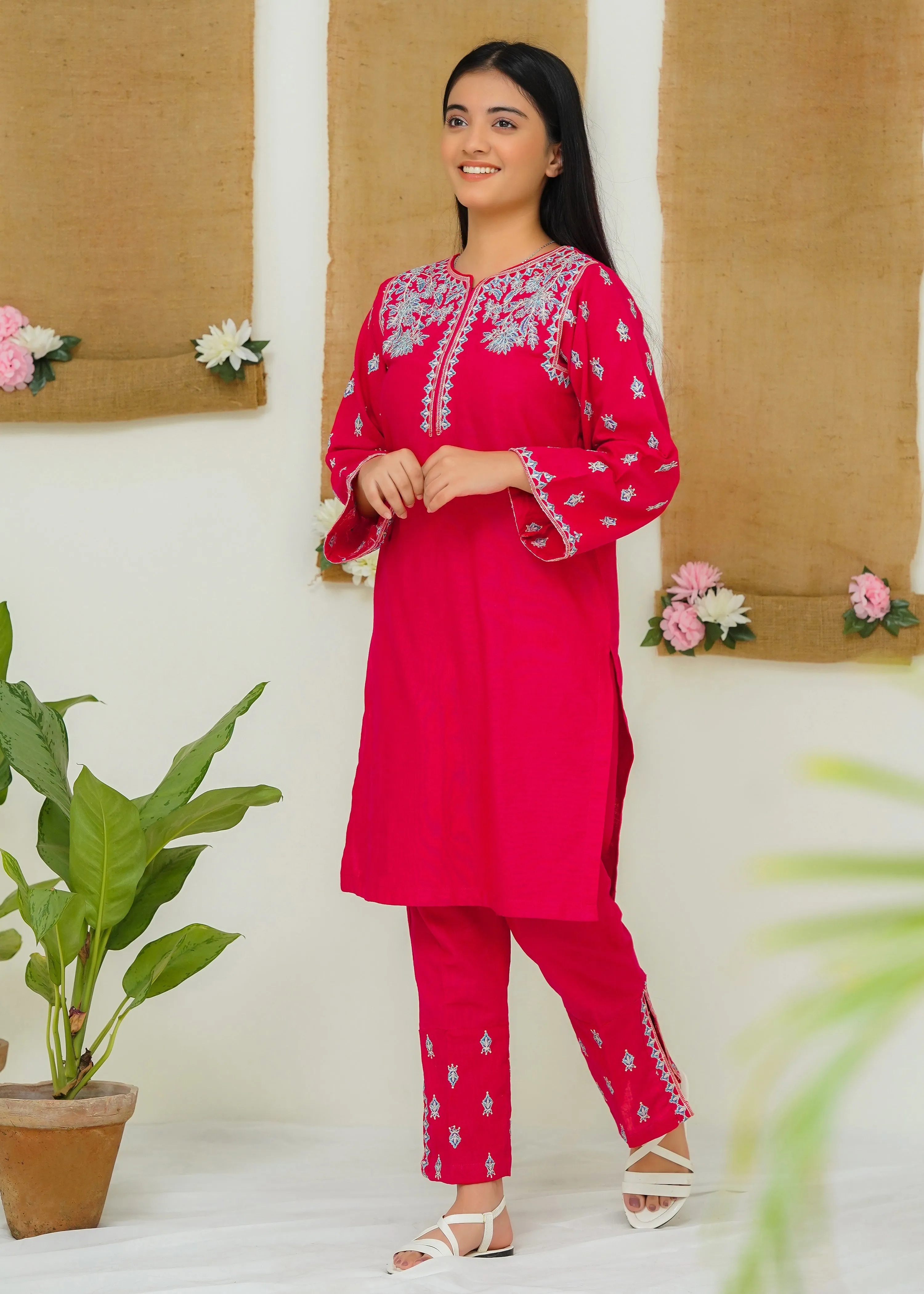 Winter Whispers By Modest Stitched Khaddar Collection'2024-Peony