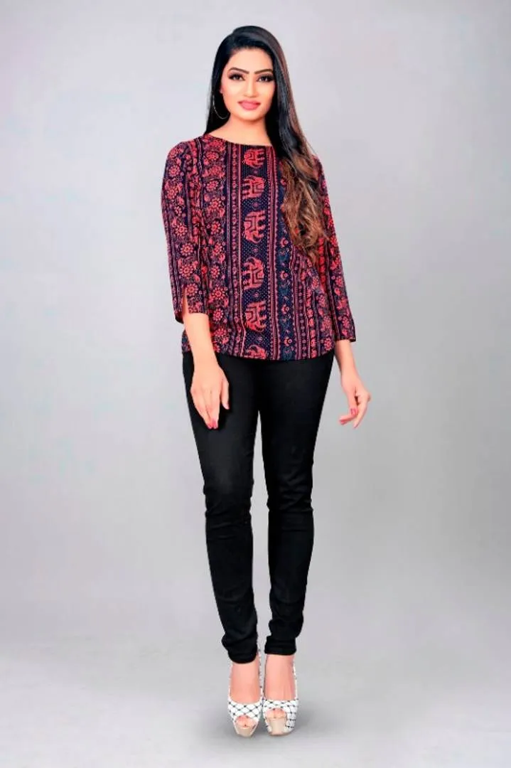 Women's Printed American Crepe Top For Dailywear Casual Women/Girls Tops