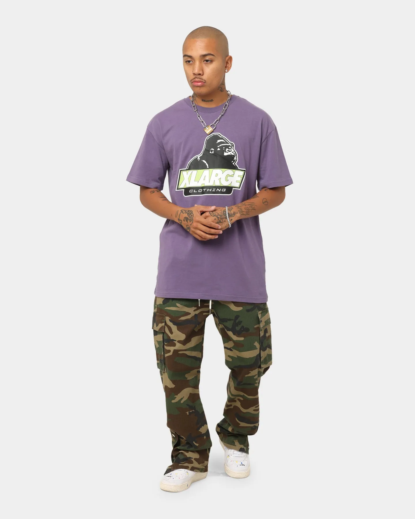 XLARGE 91 Slanted Logo T-Shirt Purple