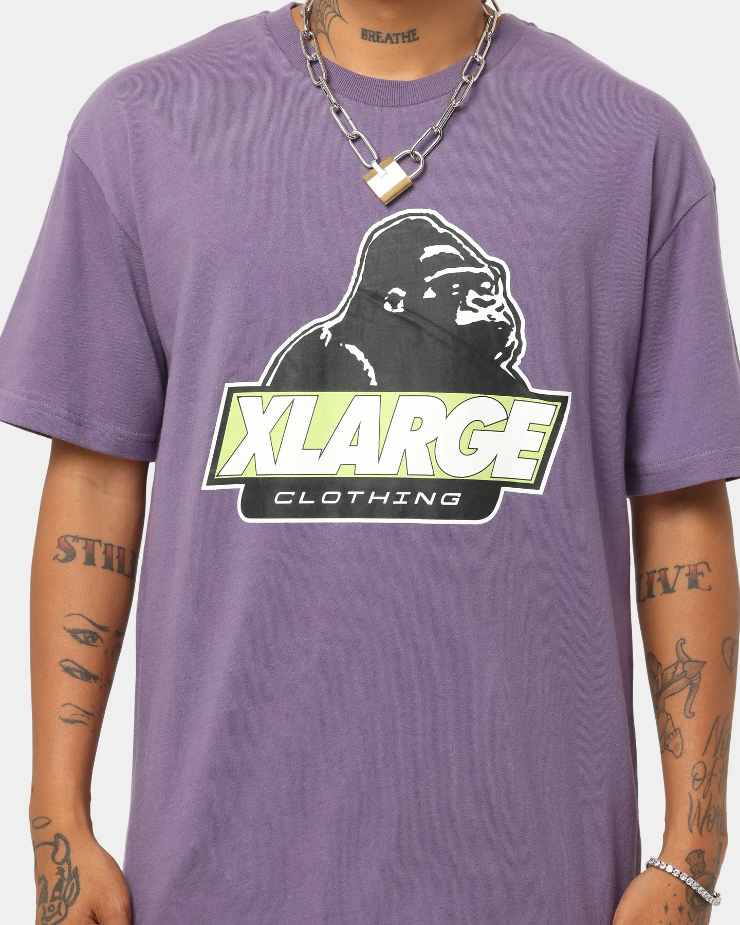 XLARGE 91 Slanted Logo T-Shirt Purple